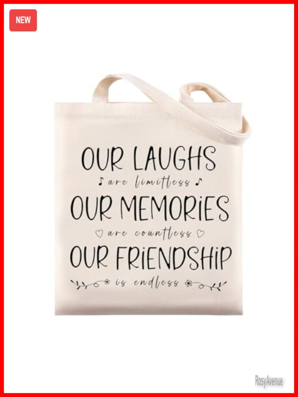 Canvas Tote Bag Friendship Gift for Women Grocery Shoulder Handbag
